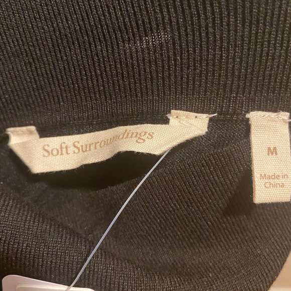 BNWT WOMENS Soft Surroundings GENEVIVE BLACK TURTLENECK SWEATER Size MED 10/12 - Picture 5 of 6